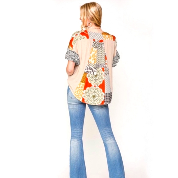Women's Boho Flowy Blouse - Picture 3 of 5